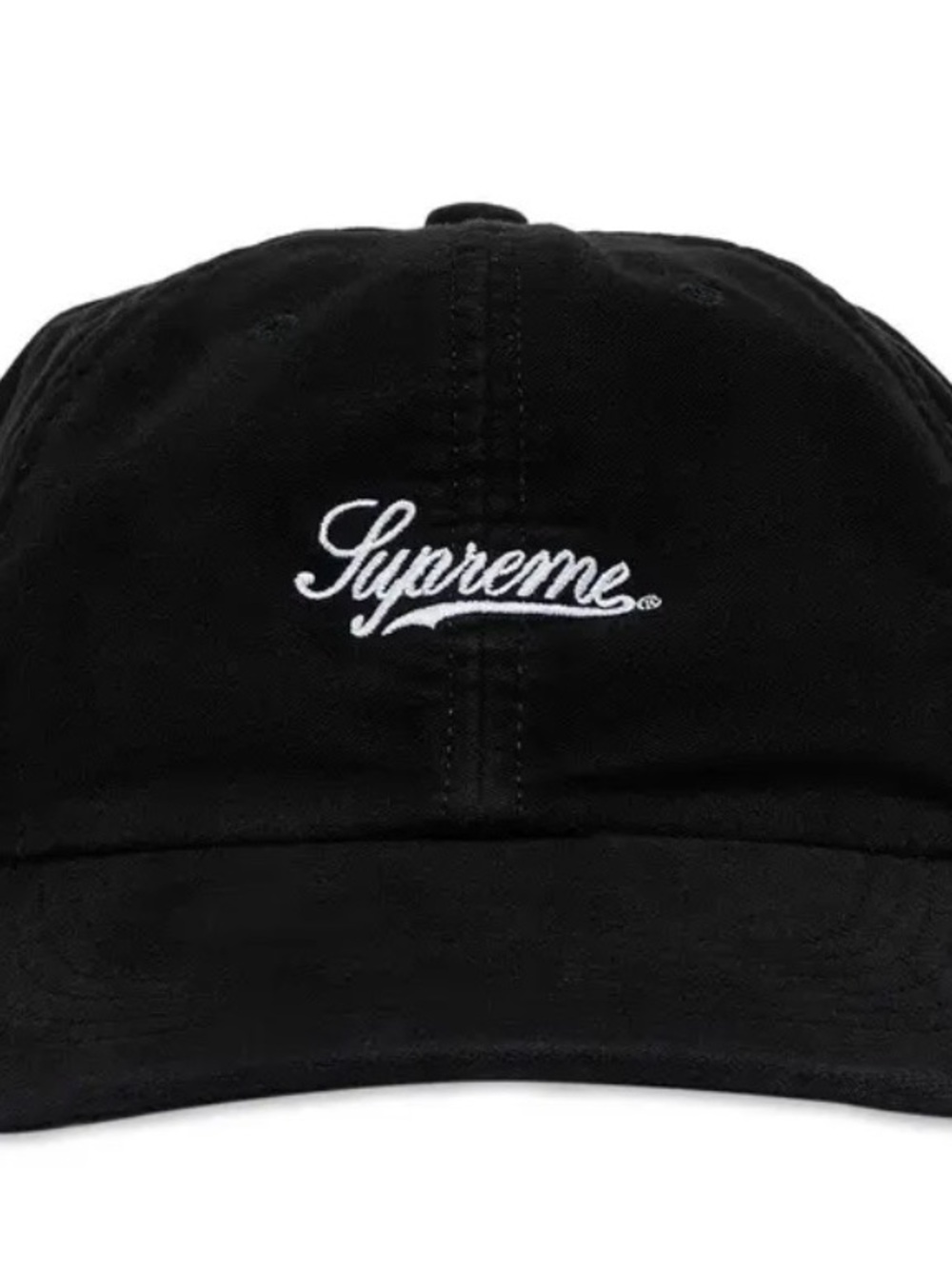Supreme Black Cap with White Script Logo